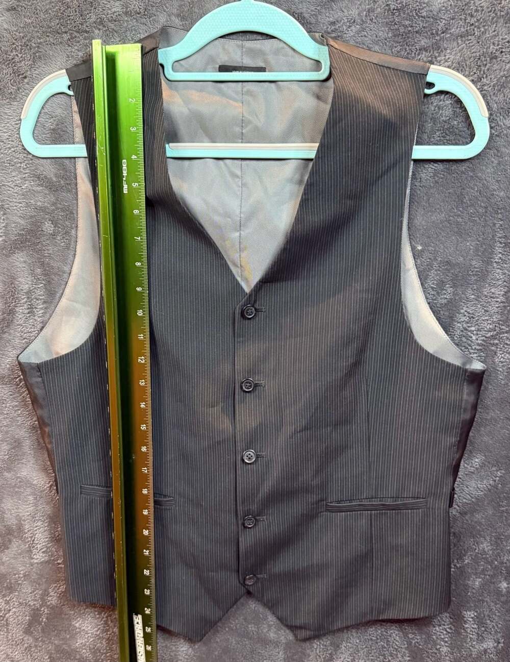 JF J.Ferrar Modern Fit Vest Size M Pinstripe Black